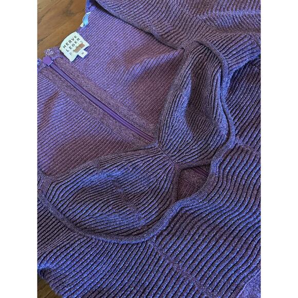 Herve Leger Purple Off-Shoulder Mini Dress - Picture 10 of 11